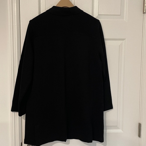 Harve Bernard Women's Black Classic Wool blend long cardigan size medium - Picture 5 of 8